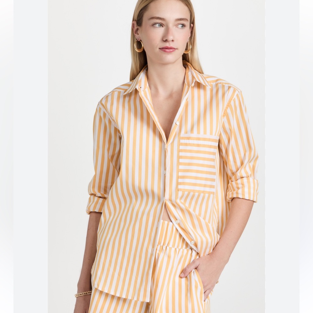 ☀️⛱️AYR Striped Mac and Cheese/White Striped Women's Top